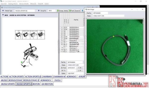 Ssangyong EPC [09.2019] Electronic Parts catalog