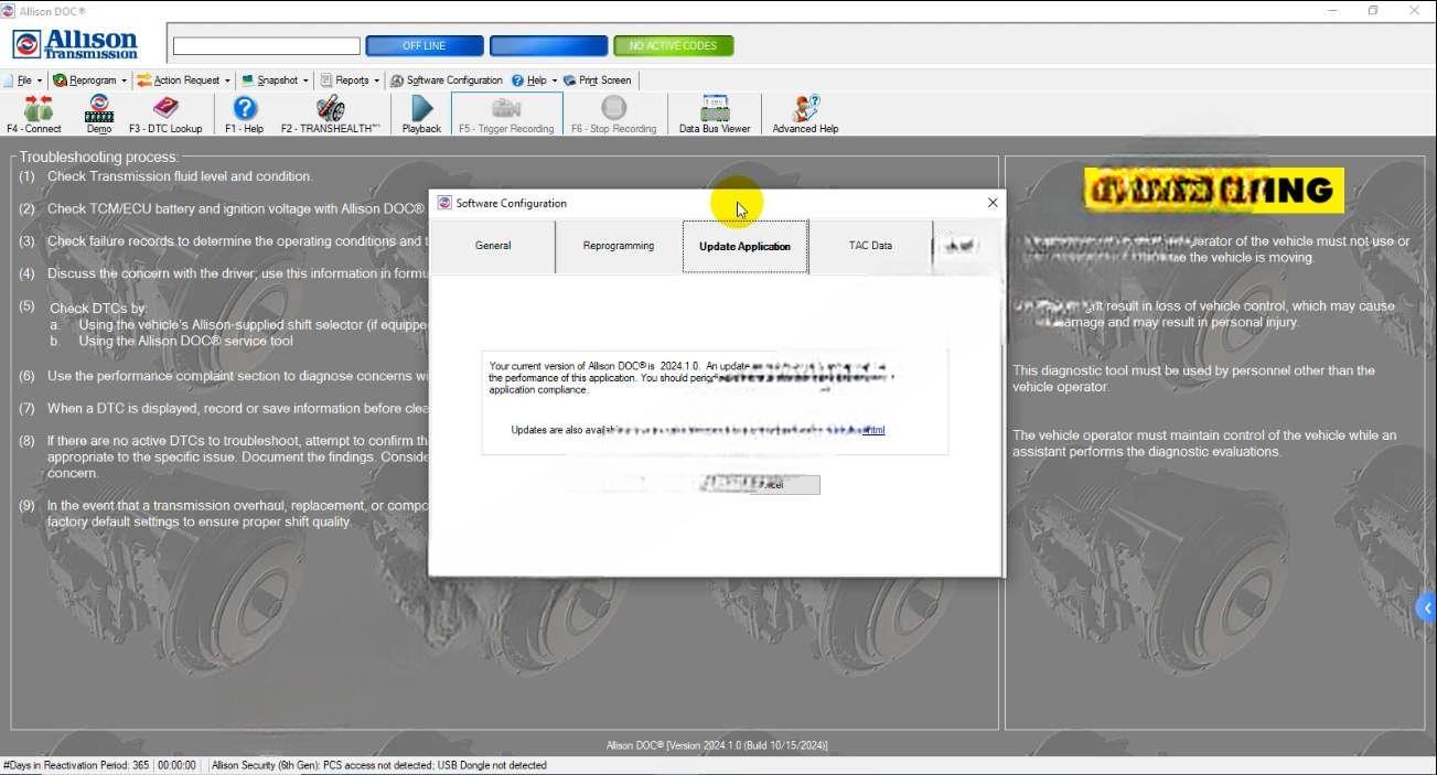 11.2024 Allison DOC GEN5 Diagnostic Software Download and Installation