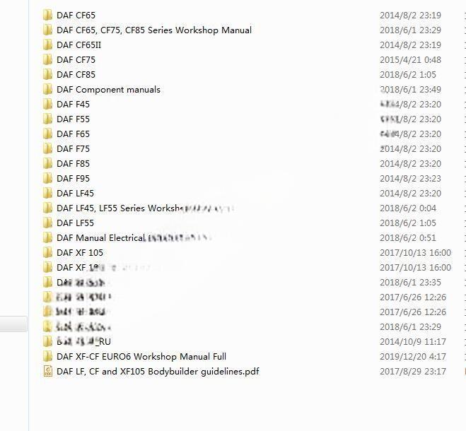 DAF Truck Workshop Service Manual PDF Update 2019